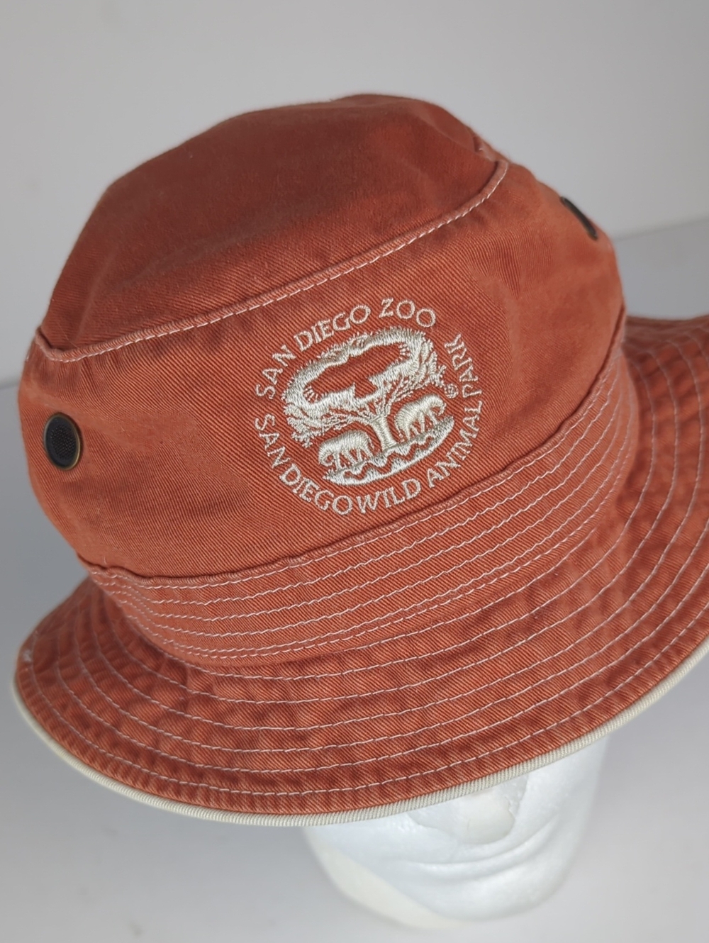 SAN DIEGO ZOO Youth Bucket Hat Rust Orange Embroidered Logo